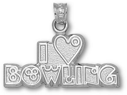 &quot;I Love Bowling&quot; Pendant - Sterling Silver Jewelry