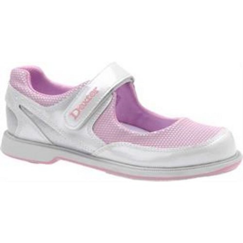 Dexter Women's Mary Jane White/Pink/Silver Bowling Shoes