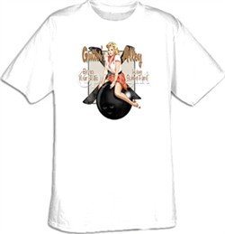 GUTTER'S ALLEY Pin-up Girls Funny Bowling T-shirt Tee Shirt